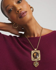 Chico's Jewelry Adjustable Medallion Gem Pendant