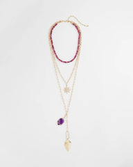 Chico's Jewelry Amethyst Convertible Multi-Layer Necklace
