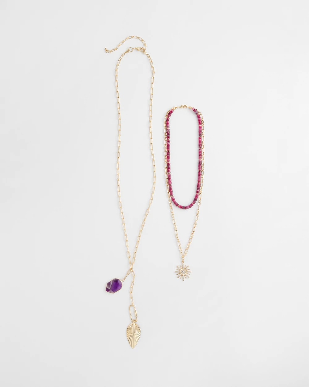 Chico's Jewelry Amethyst Convertible Multi-Layer Necklace