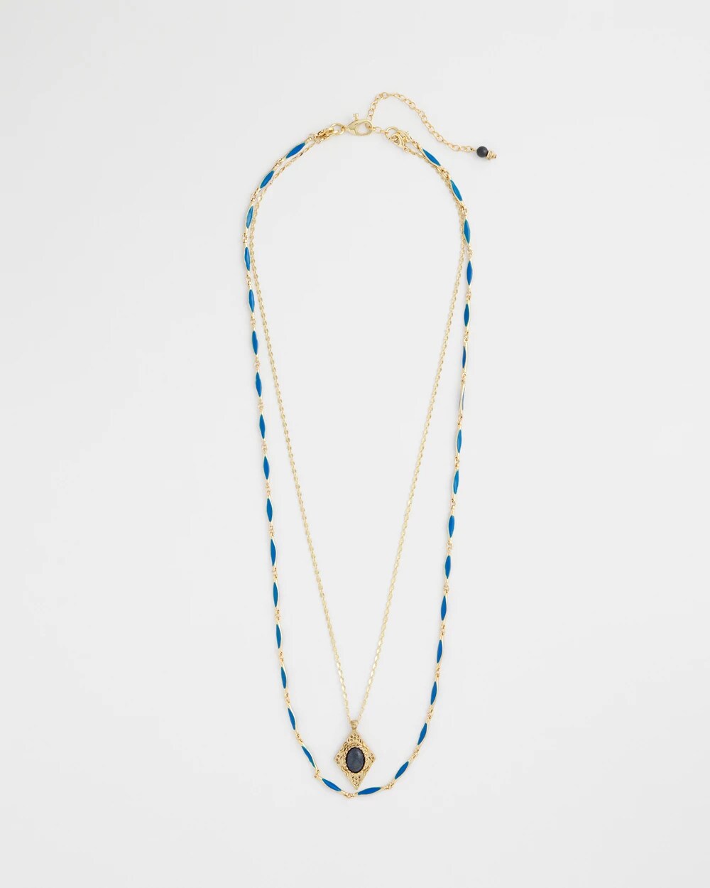 Chico's Jewelry Double-Strand Sodalite Pendant Necklace
