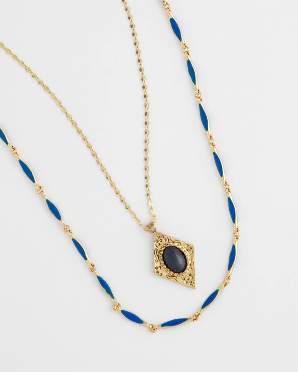 Chico's Jewelry Double-Strand Sodalite Pendant Necklace
