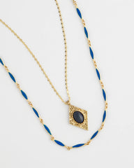 Chico's Jewelry Double-Strand Sodalite Pendant Necklace