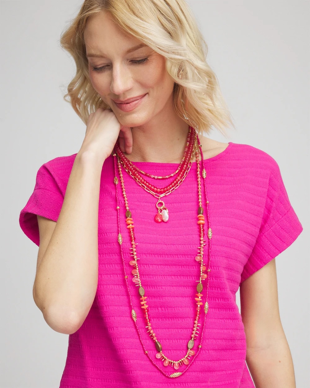 Chico's Jewelry Convertible Beaded Pendant Necklace