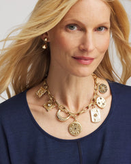 Chico's Jewelry Gold Celestial Charm Necklace
