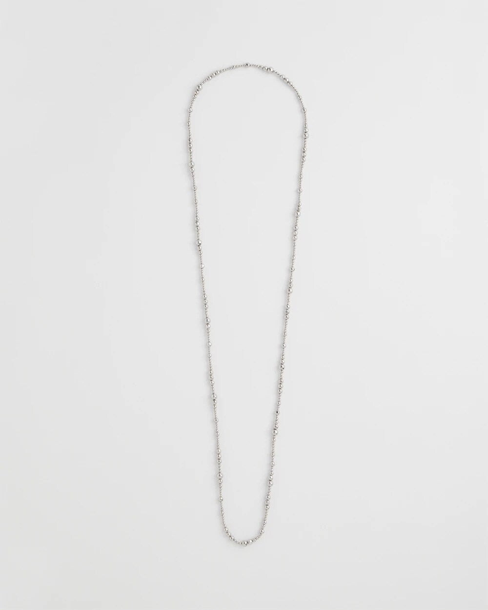 Chico's Jewelry Silvertone Long Beaded Necklace