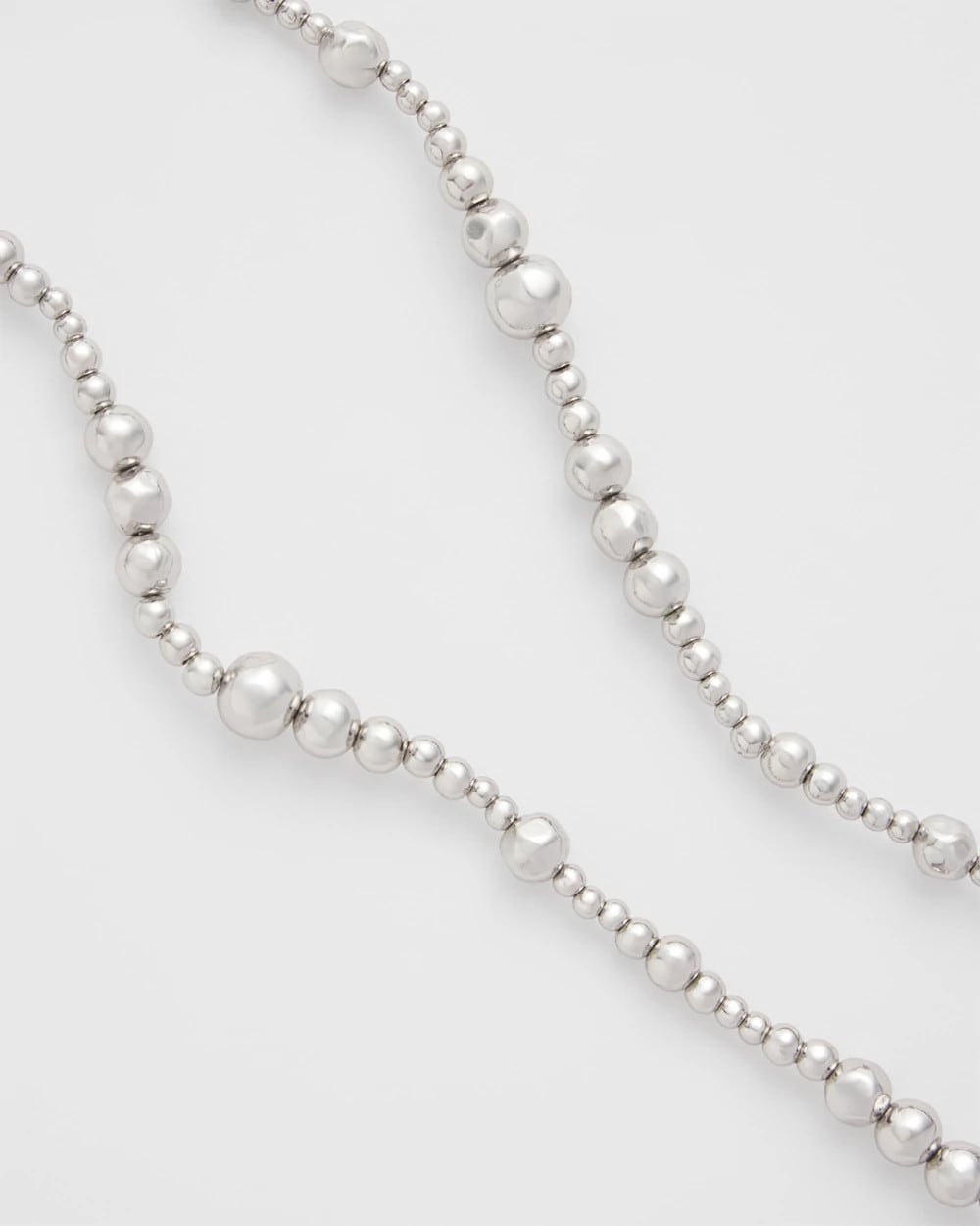Chico's Jewelry Silvertone Long Beaded Necklace