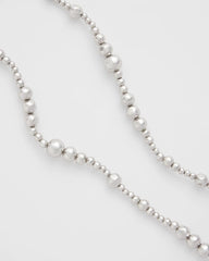 Chico's Jewelry Silvertone Long Beaded Necklace