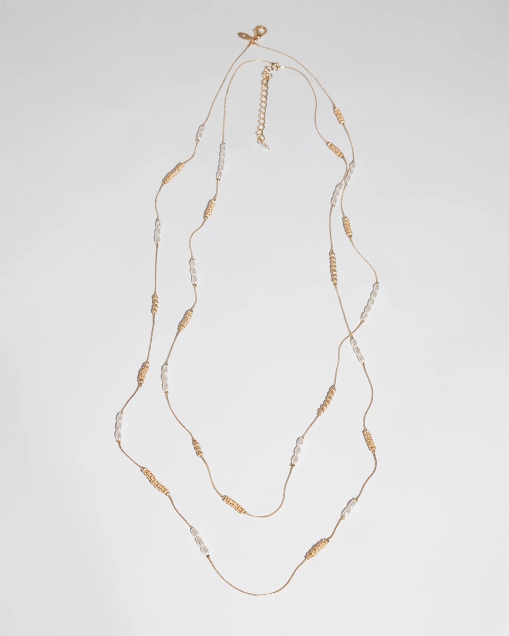 Chico's Jewelry Long Faux-Pearl and Goldtone Double-Strand Necklace