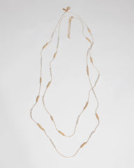Chico's Jewelry Long Faux-Pearl and Goldtone Double-Strand Necklace