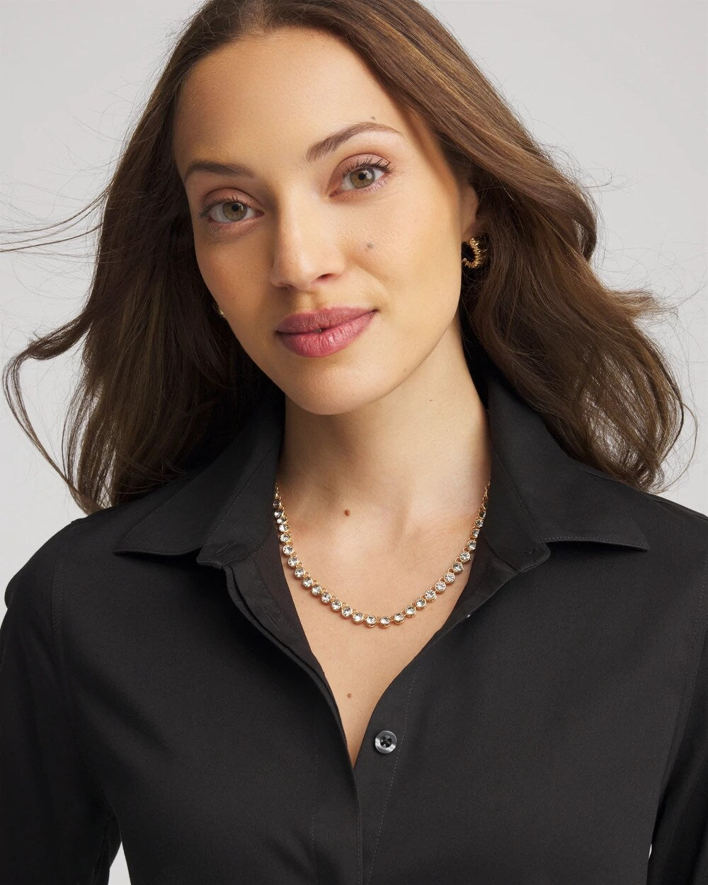 Chico's Jewelry Goldtone Tennis Necklace