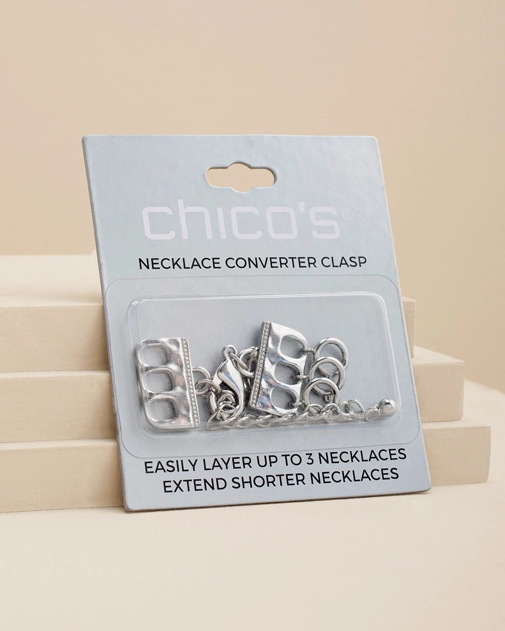 Chico's Jewelry Silvertone Necklace Converter