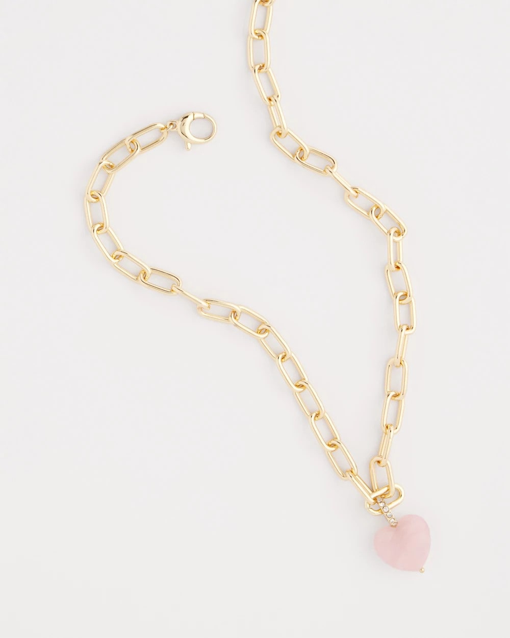 Chico's Jewelry Genuine Quartz Heart Pendant Necklace