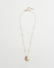 Chico's Jewelry Gold Moon Pendant Necklace