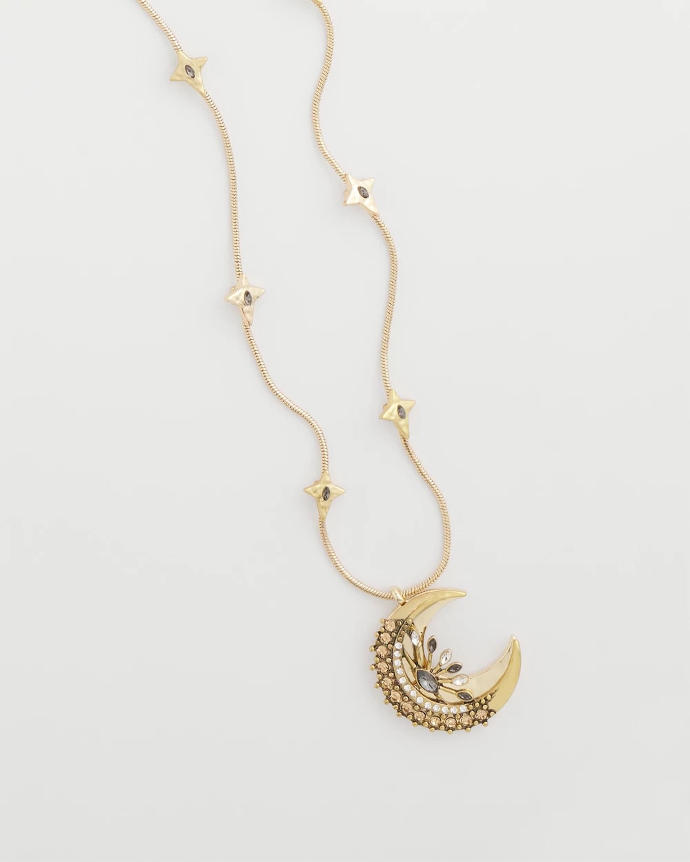 Chico's Jewelry Gold Moon Pendant Necklace