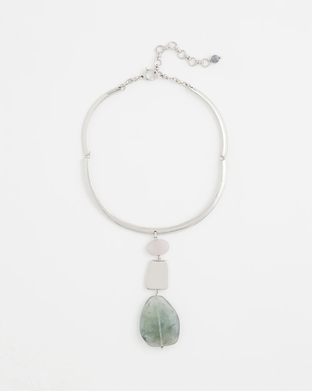 Chico's Jewelry Linear Jade & Resin Pendant Collar
