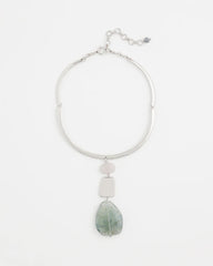 Chico's Jewelry Linear Jade & Resin Pendant Collar