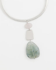 Chico's Jewelry Linear Jade & Resin Pendant Collar
