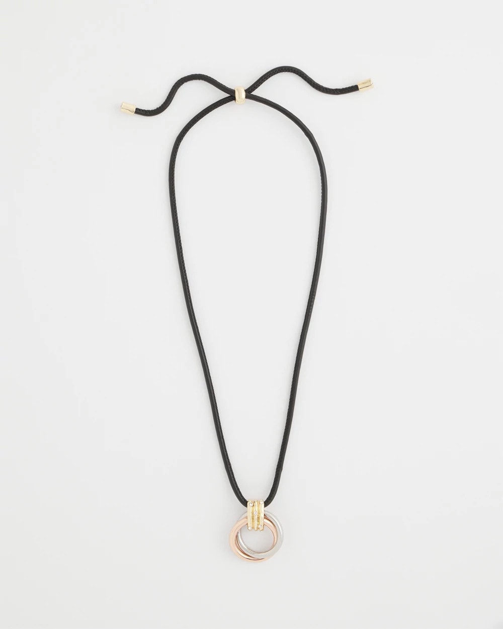 Chico's Jewelry Adjustable Tri-Tone Pendant Necklace