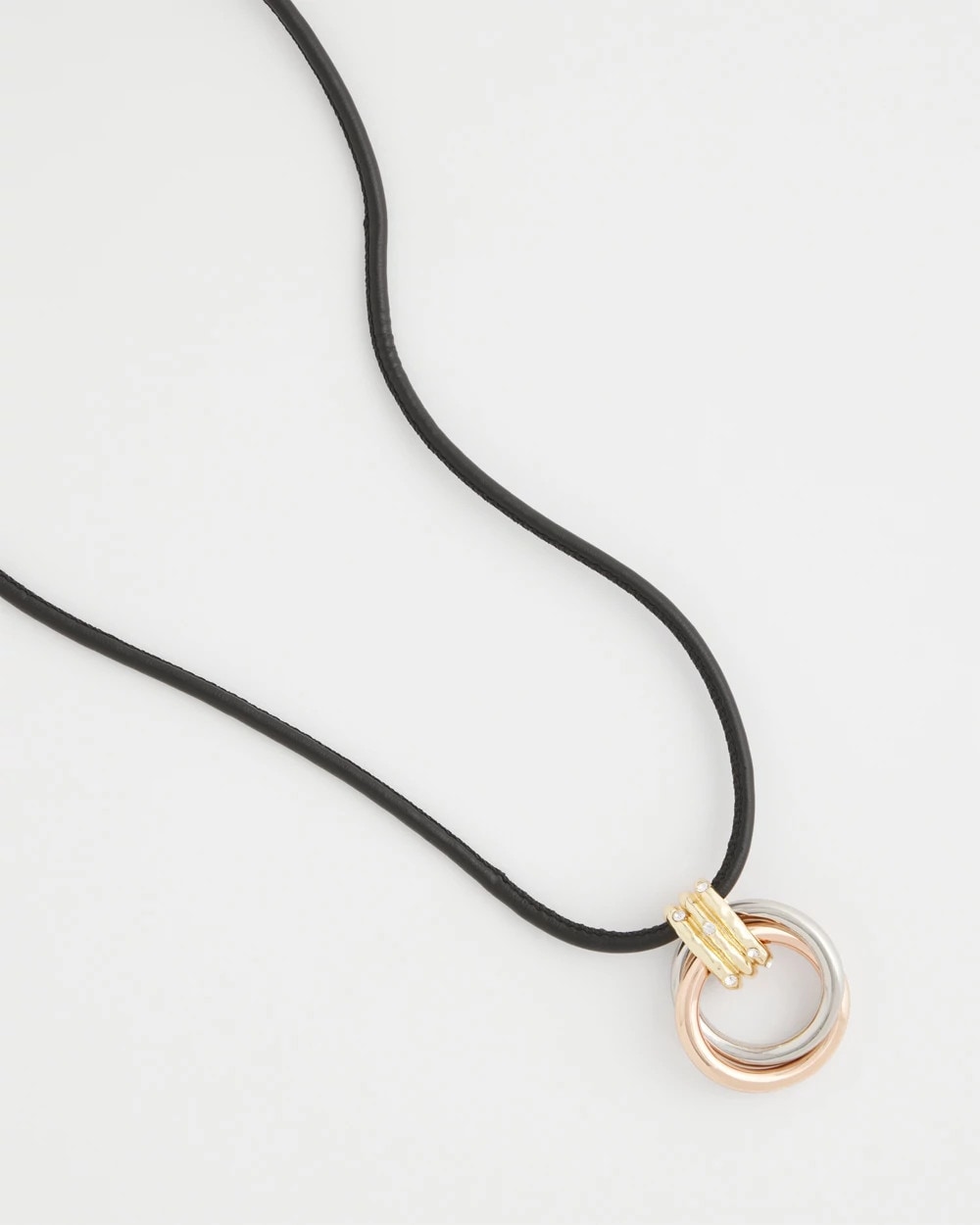 Chico's Jewelry Adjustable Tri-Tone Pendant Necklace