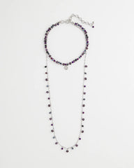 Chico's Jewelry Convertible Purple Long Short Necklace
