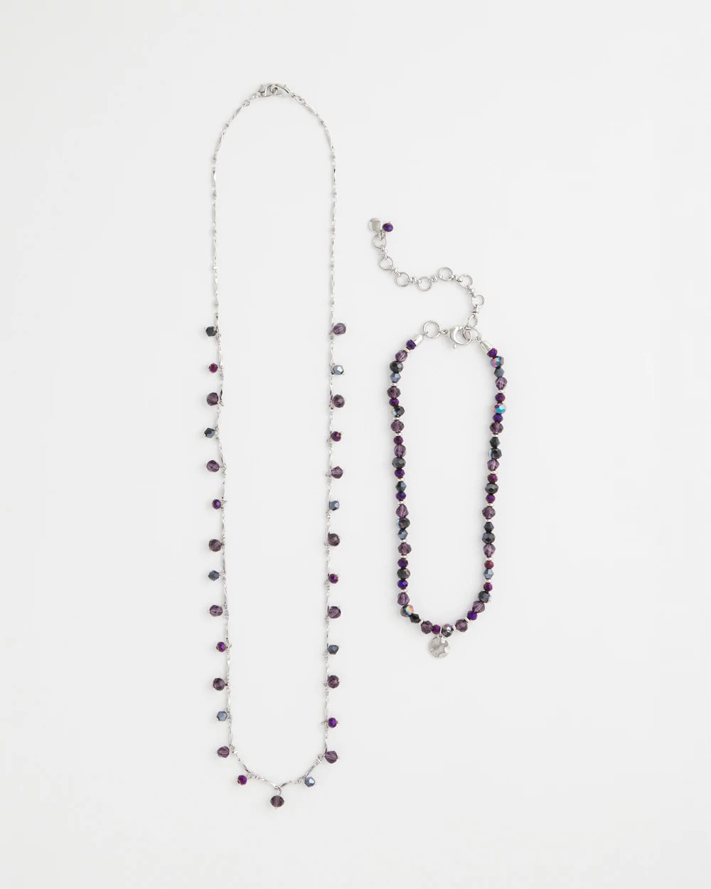 Chico's Jewelry Convertible Purple Long Short Necklace