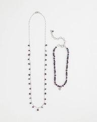 Chico's Jewelry Convertible Purple Long Short Necklace