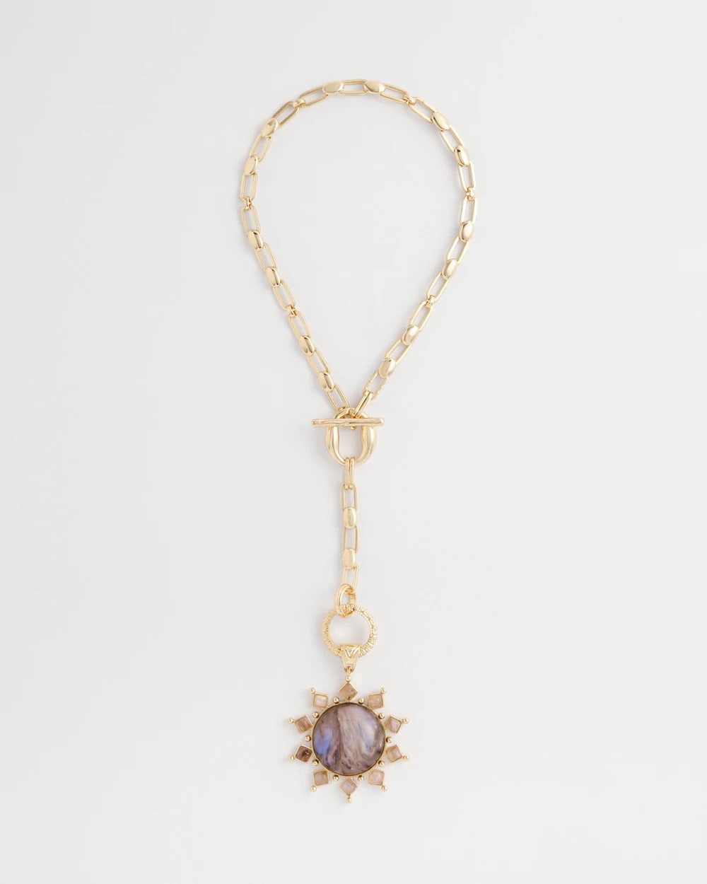 Chico's Jewelry Purple Resin Sun Pendant Necklace