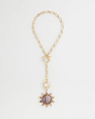 Chico's Jewelry Purple Resin Sun Pendant Necklace