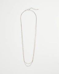 Chico's Jewelry Mixed Metal Double Strand Necklace