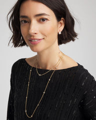 Chico's Jewelry Fine Crystal Long Chain Necklace