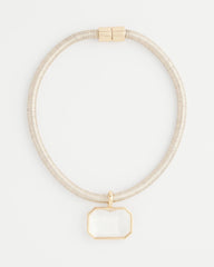 Chico's Jewelry Goldtone Glass Gem Pendant Cord Necklace