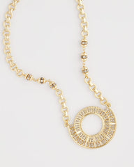 Chico's Jewelry Sparkling Goldtone Circle Pendant Necklace