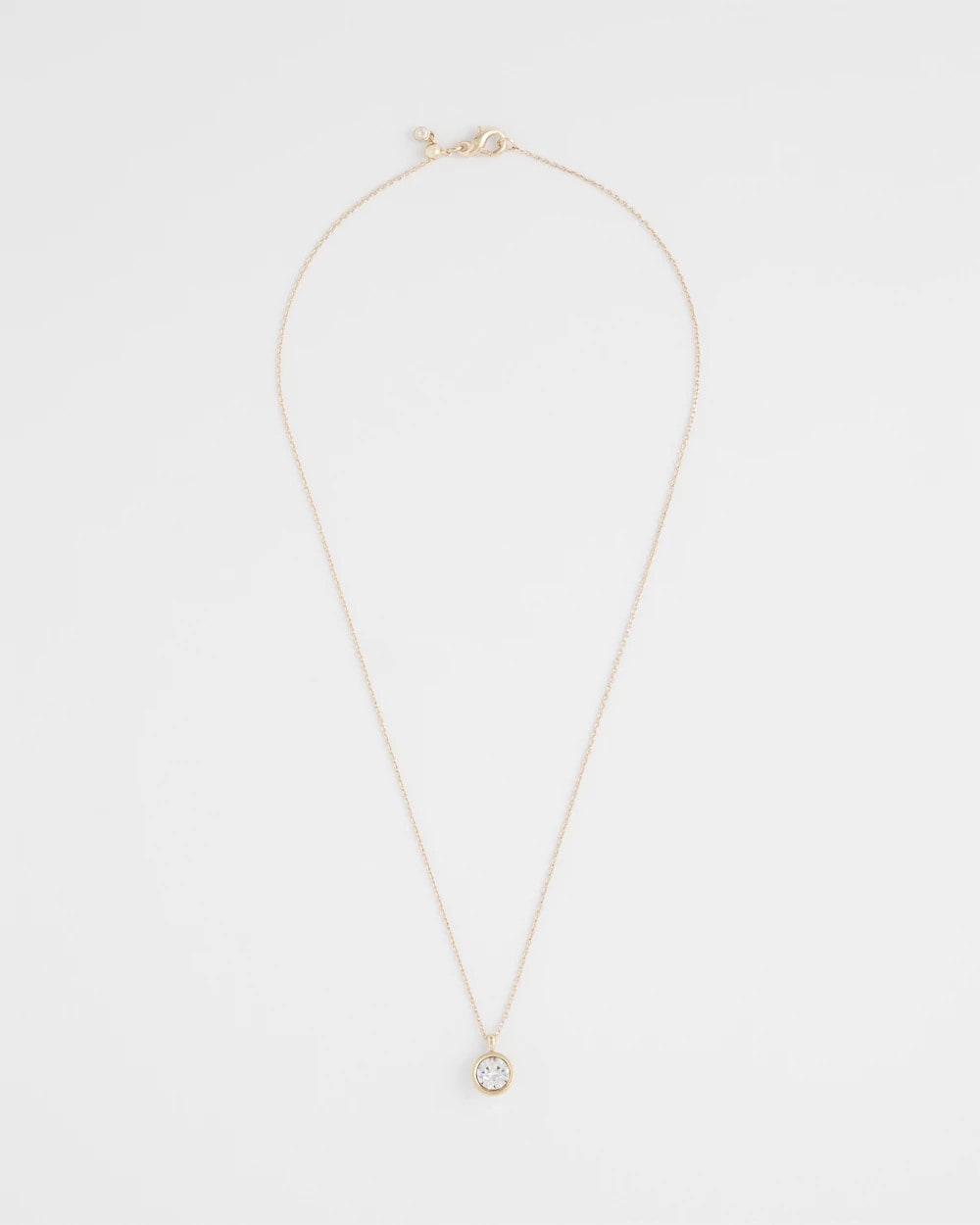 Chico's Jewelry Bezel Set Pendant Goldtone Necklace