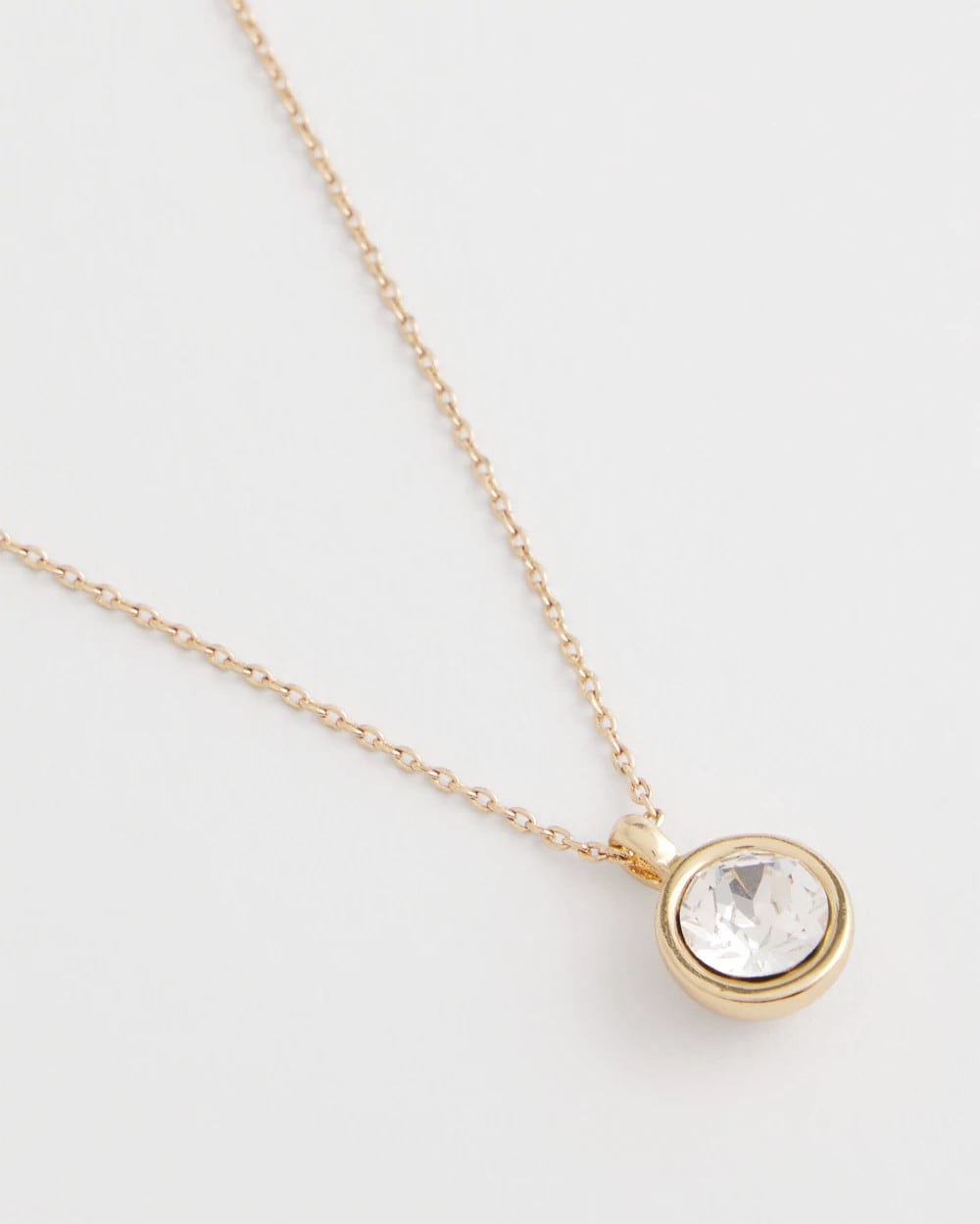 Chico's Jewelry Bezel Set Pendant Goldtone Necklace