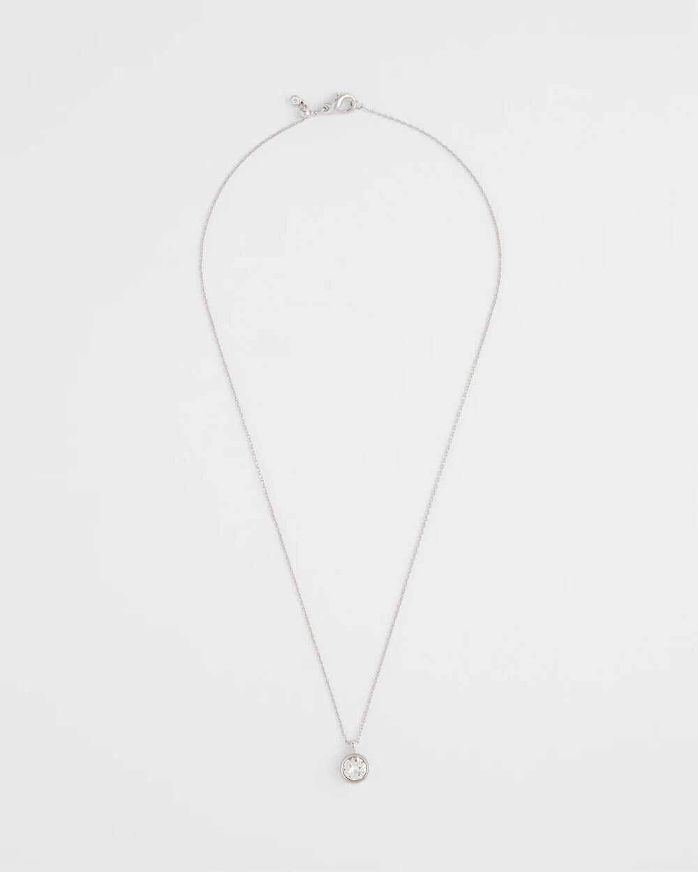 Chico's Jewelry Bezel Set Pendant Silvertone Necklace