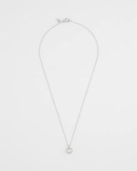 Chico's Jewelry Bezel Set Pendant Silvertone Necklace