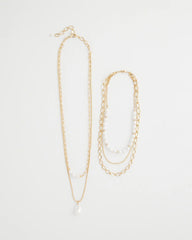 Chico's Jewelry Convertible Pearl Multistrand Necklace