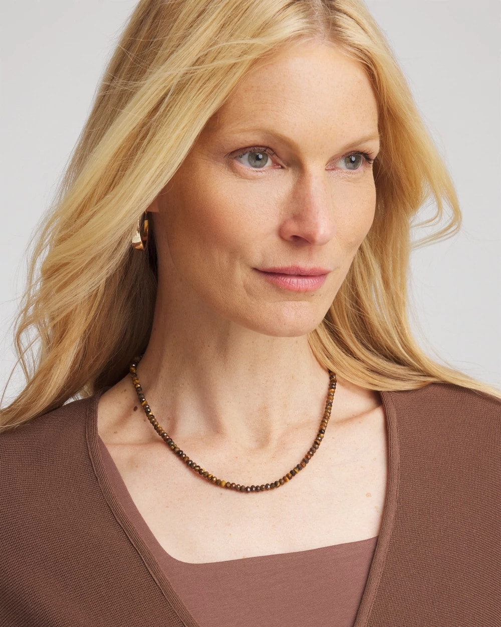 Chico's Jewelry Genuine Tiger's Eye Stone Necklace