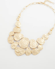 Chico's Jewelry Molten Goldtone Bib Necklace