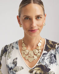 Chico's Jewelry Molten Goldtone Bib Necklace