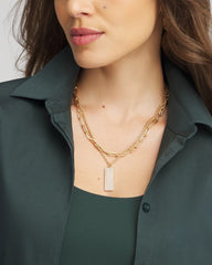 Chico's Jewelry Convertible Gold Pave Pendant Necklace