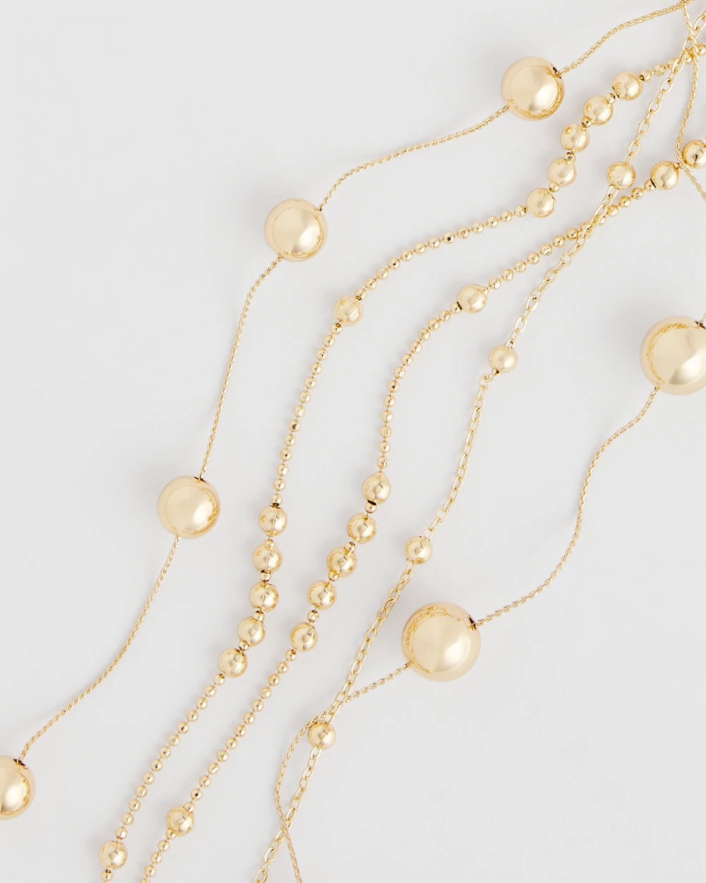 Chico's Jewelry Multistrand Beaded Goldtone Necklace