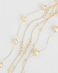 Chico's Jewelry Multistrand Beaded Goldtone Necklace