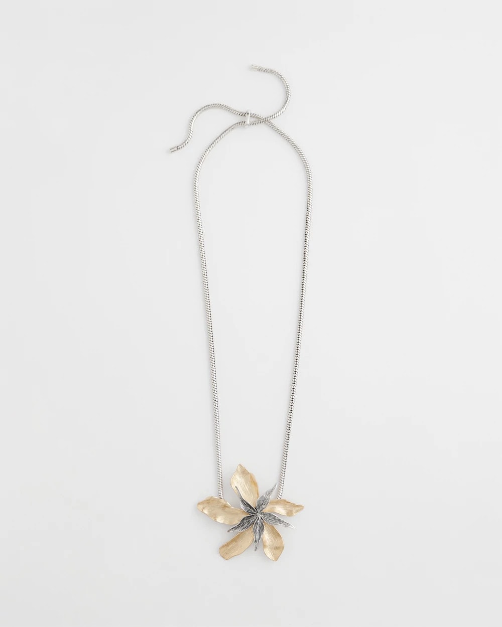 Chico's Jewelry Chico's Originals Mixed Metal Flower Pendant Necklace
