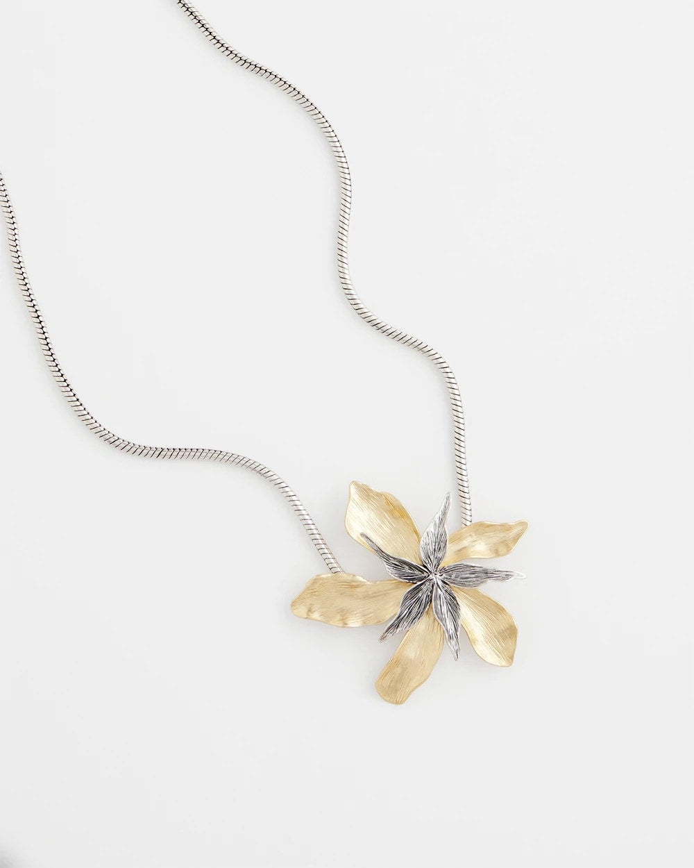 Chico's Jewelry Chico's Originals Mixed Metal Flower Pendant Necklace