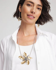 Chico's Jewelry Chico's Originals Mixed Metal Flower Pendant Necklace