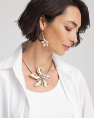 Chico's Jewelry Chico's Originals Mixed Metal Flower Pendant Necklace