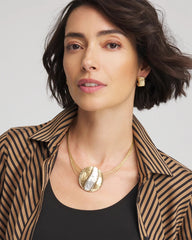 Chico's Jewelry Mixed-Metal Safari Pendant Necklace