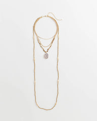 Chico's Jewelry Convertible Agate Pendant Necklace