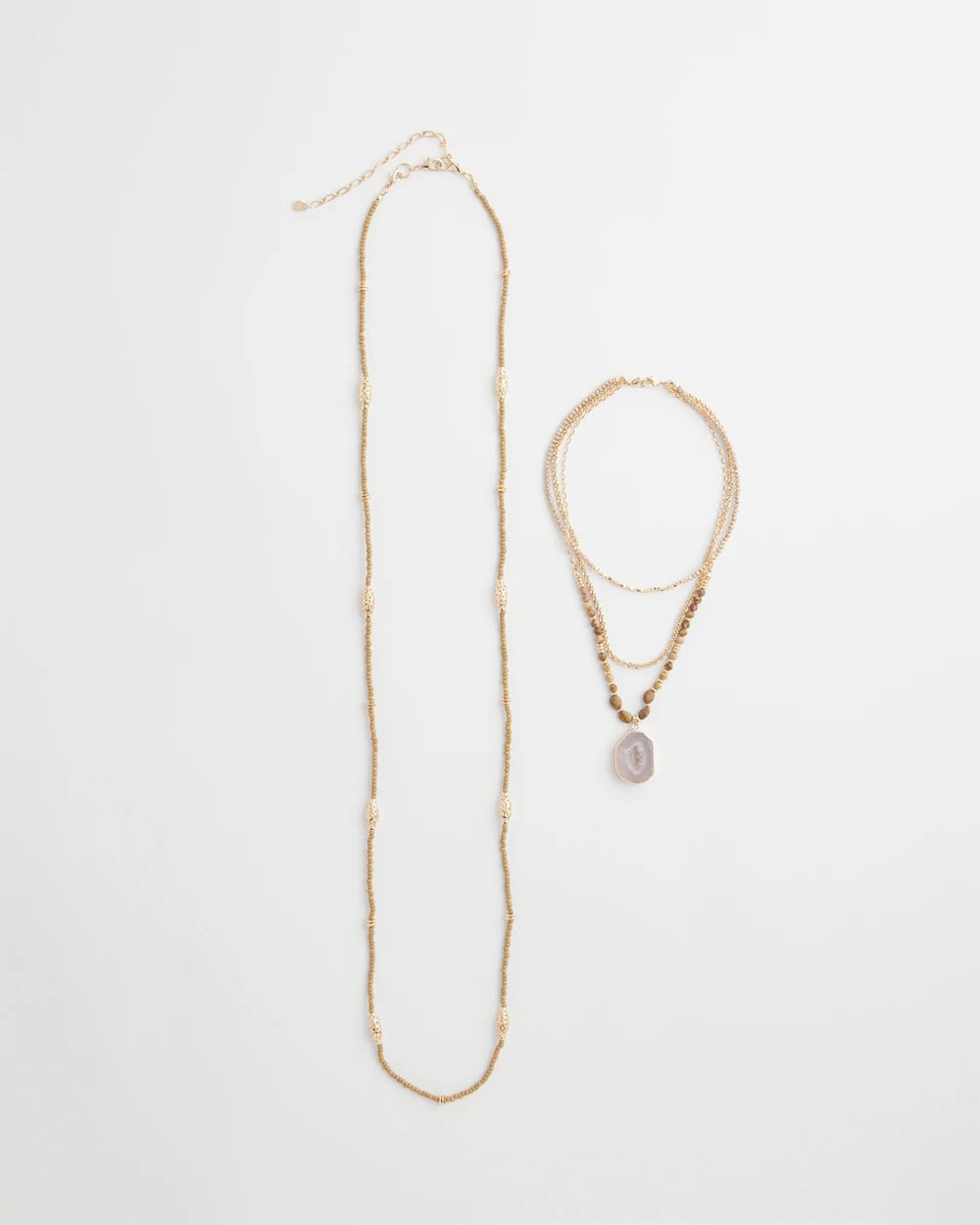 Chico's Jewelry Convertible Agate Pendant Necklace
